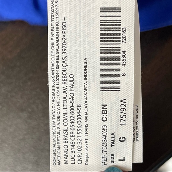 Mng by Mango Blue Satin Long Sleeve Blouse - Picture 3 of 6